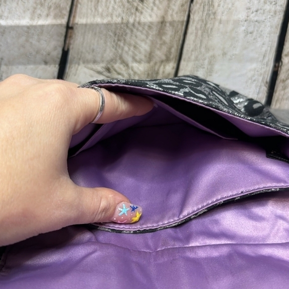 COACH - Black and silver Leopard Hand bag - Picture 8 of 9